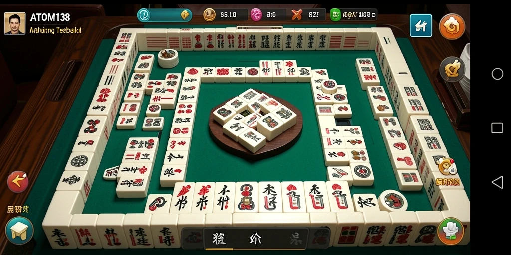 Tampilan gameplay Mahjong yang seru dan menantang di ATOM138.