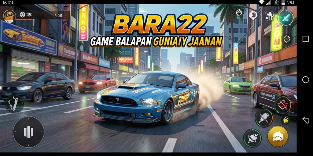 Gameplay seru BARA22 dengan balapan yang mendebarkan.