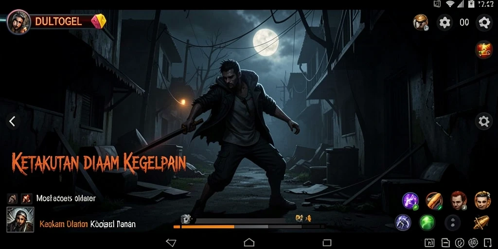 Tampilan gameplay DULTOGEL yang menyeramkan dan mencekam.