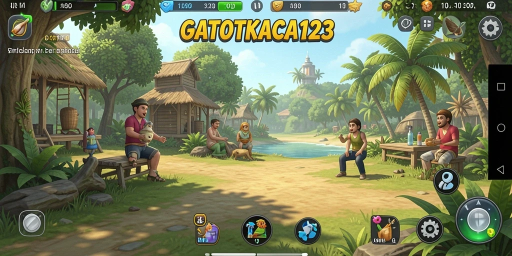 Screenshot GATOTKACA123 menampilkan gameplay yang penuh warna dan interaktif.