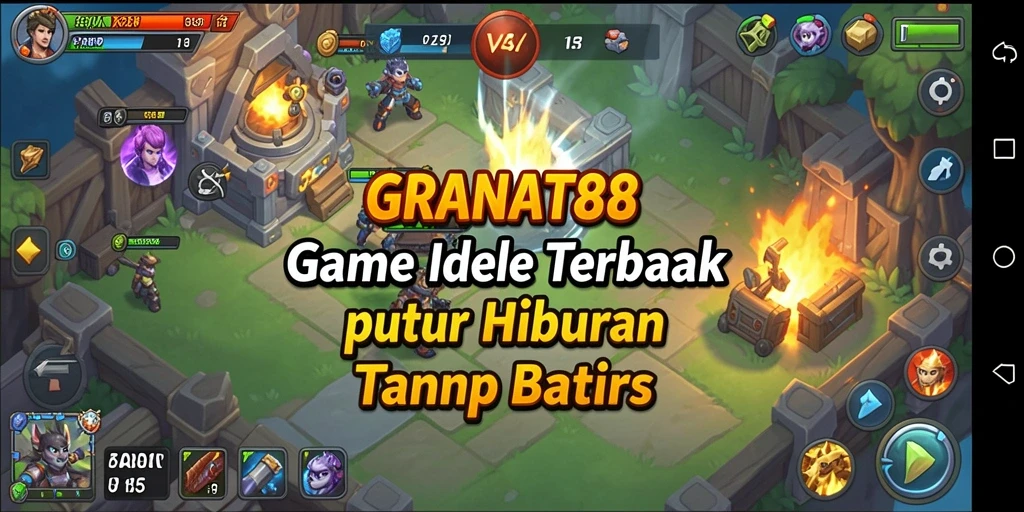 Screenshot gameplay GRANAT88 menunjukkan karakter mengumpulkan sumber daya.