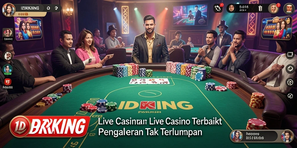 Tampilan screenshot utama IDRKING menampilkan dealer langsung dan suasana kasino yang mendebarkan.