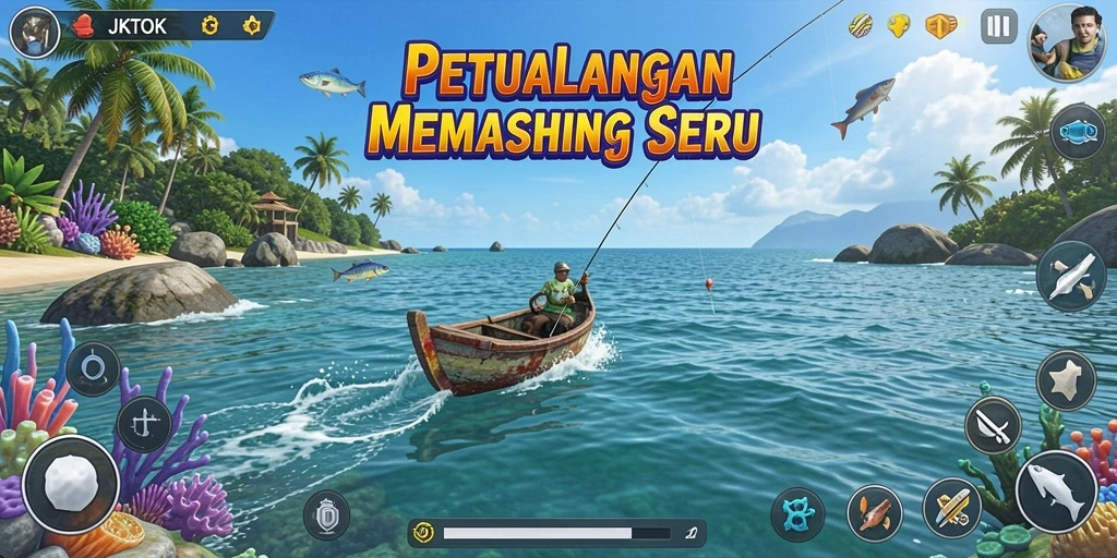 Tangkapan ikan besar dalam aksi gameplay JKTOK yang mendebarkan.
