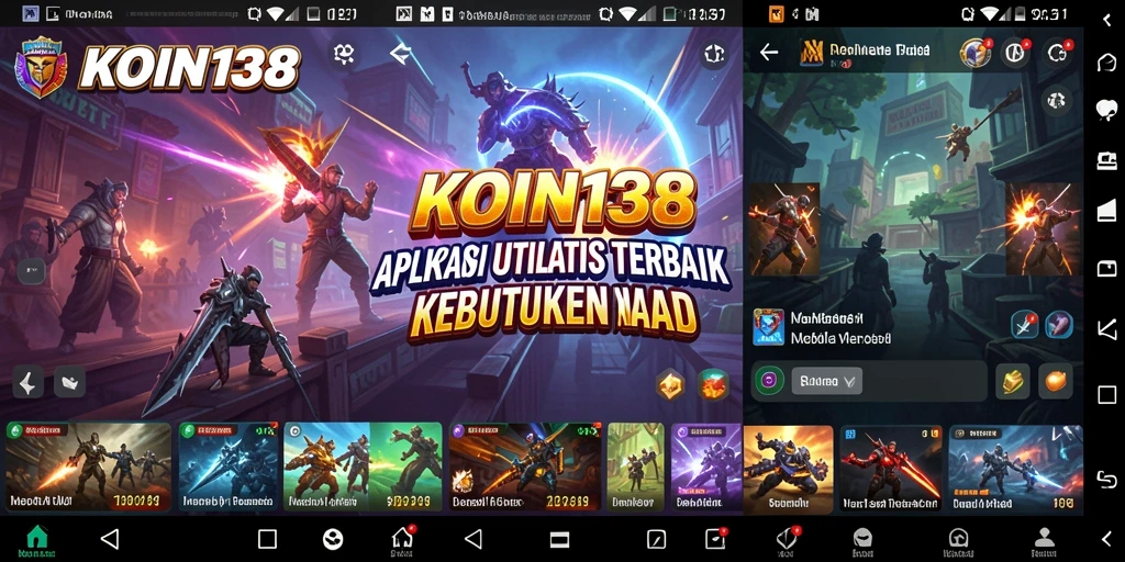 Tampilan utama KOIN138 dengan berbagai fitur utilitas.