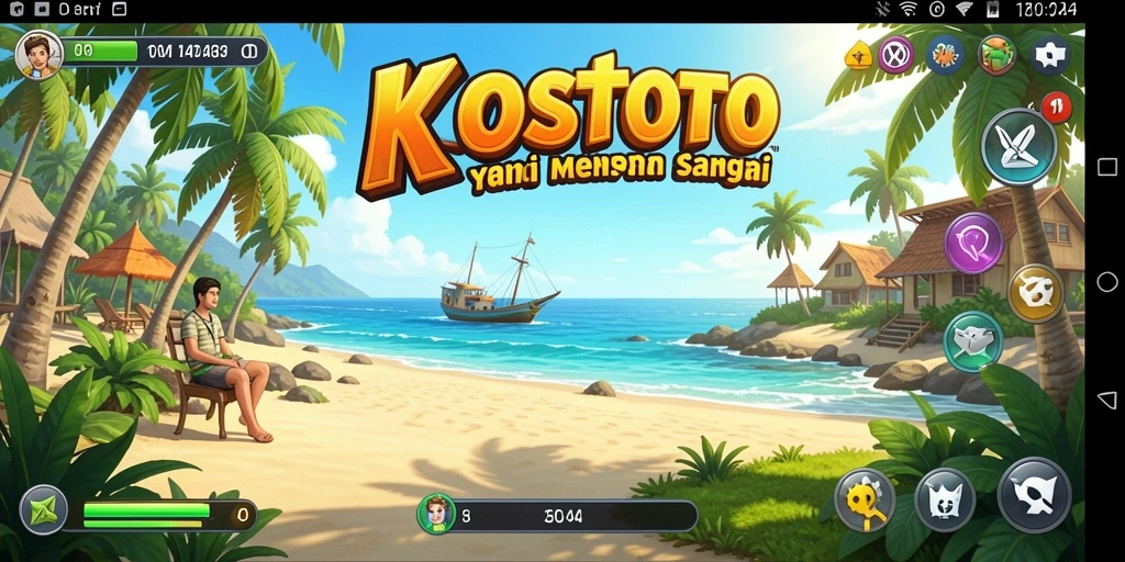 Tampilan permainan KOSTOTO dengan grafis yang menawan dan gameplay yang mengasyikkan.