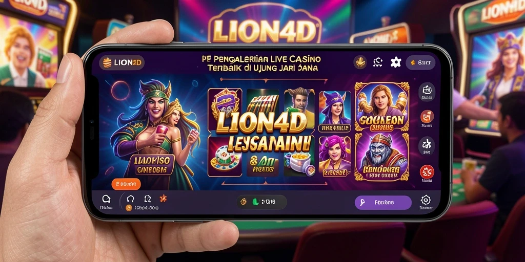 Screenshot LION4D menampilkan dealer profesional dan meja permainan yang menarik.