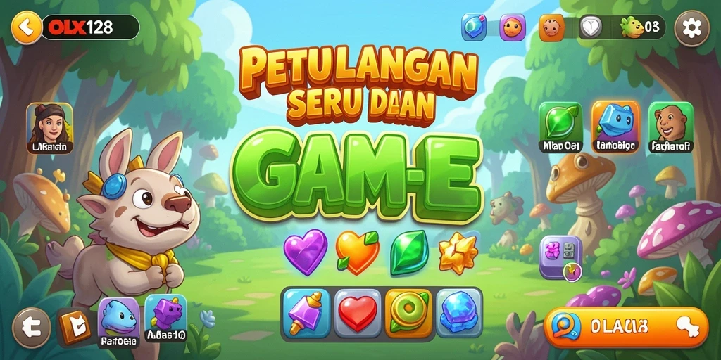 Tampilan gameplay seru OLX128 di level Match-3.