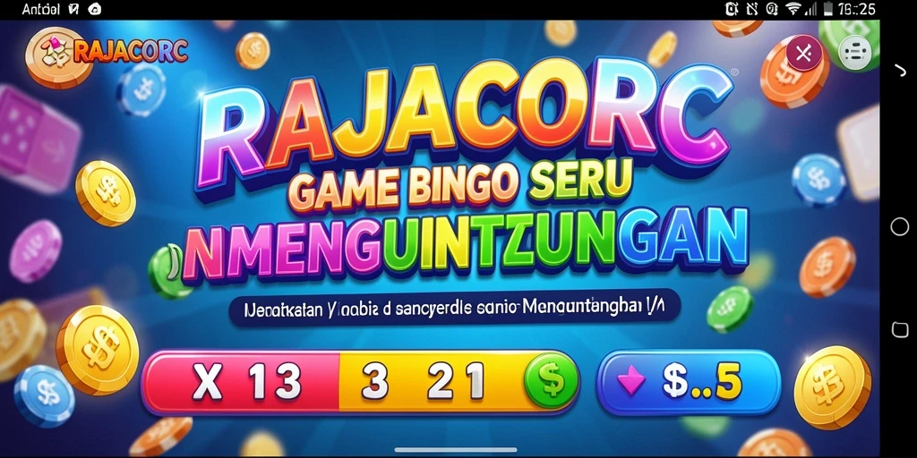 Tampilan screenshot RAJACORC dengan gameplay Bingo yang seru.