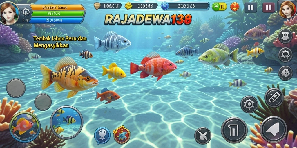 Gameplay seru di RAJADEWA138 saat menembak ikan.