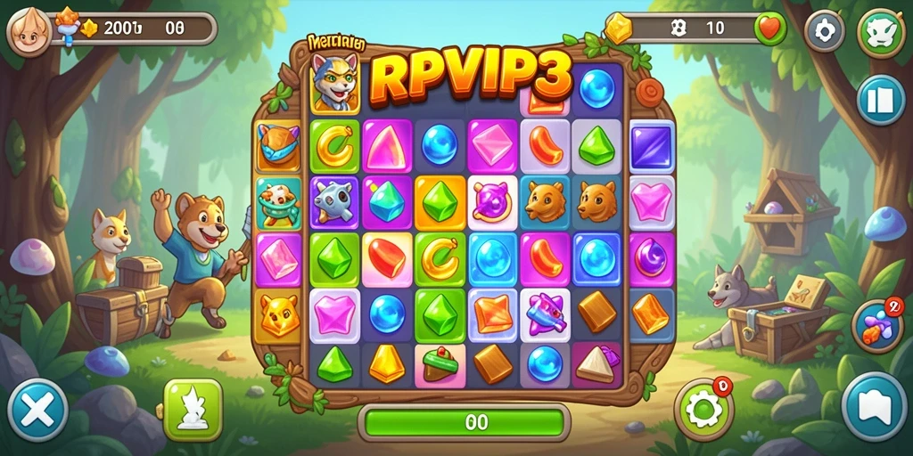 Tampilan gameplay RPVIP3 yang penuh warna dan menarik.