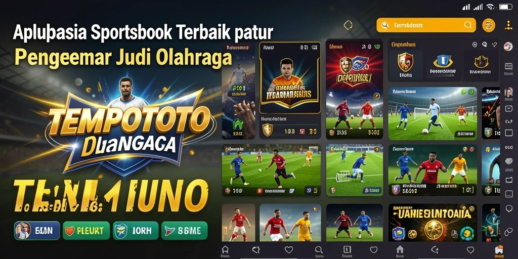Screenshot TEMPOTOTO menampilkan antarmuka Sportsbook yang interaktif.