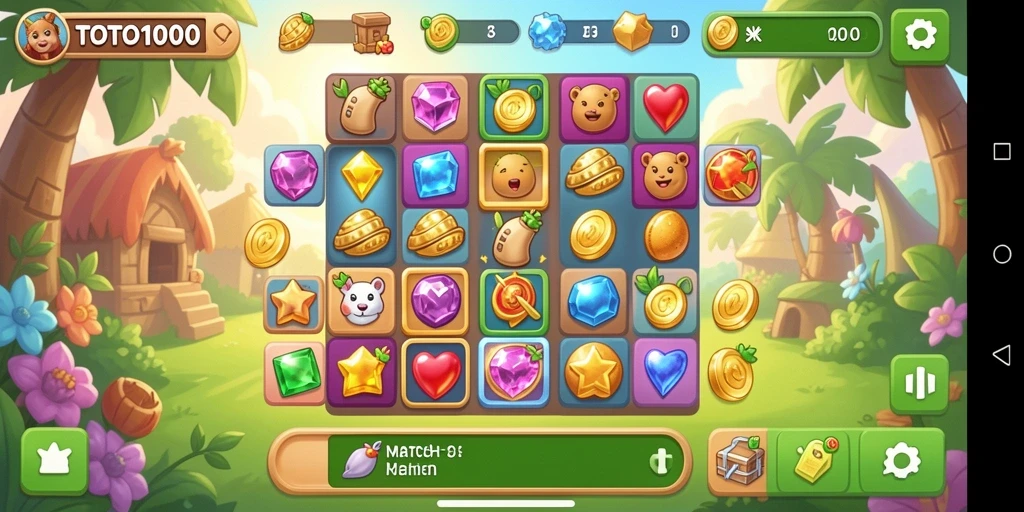 Tampilan gameplay TOTO1000 yang penuh warna dan seru.